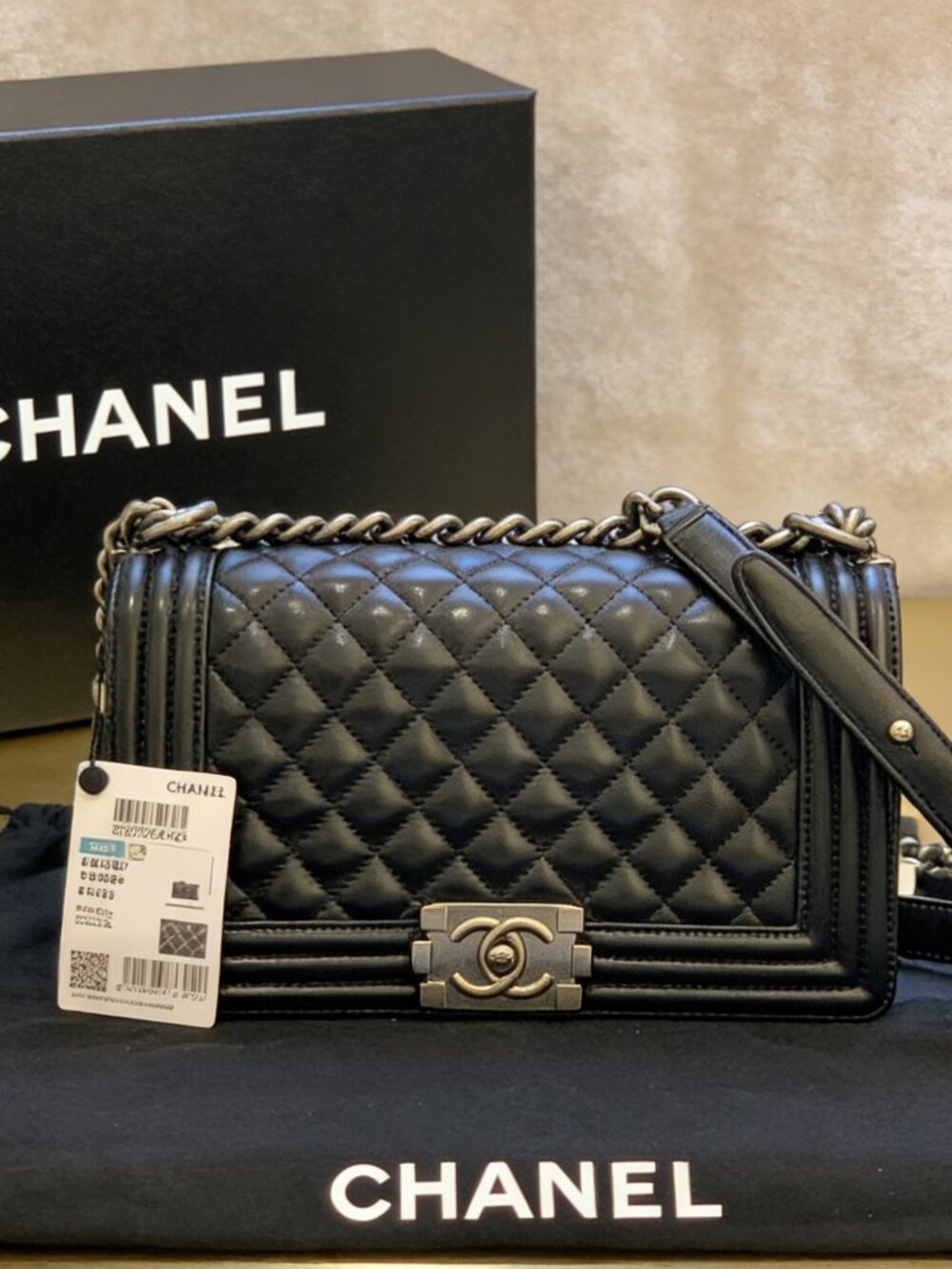 Chanel Boy Medium in Quilted Lambskin